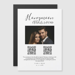 Convite Magnético Código QR Fundo de Lua de Mel Elegante Sinal de Ca