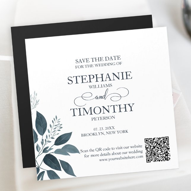 Convite Magnético Código QR Simples Moderno Salva a Data Casamento A (Make your wedding planning stress-free with this Save the Date magnet invitations featuring QR code.)