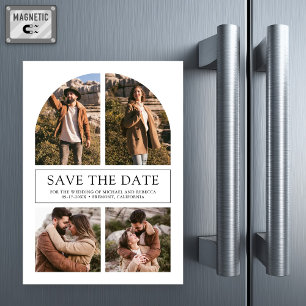 Convite Magnético Colagem de Fotos com Arco Branco para Casamento Sa