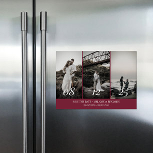 Convite Magnético Colagem de Fotos Elegante, cor-de-rosa, Salve as D