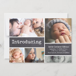 Convite Magnético Colagem de fotos em quadro de chalkboard Apresenta