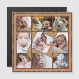 Convite Magnético Colagem de Fotos Familiares 9 Fotos Instagram Burl