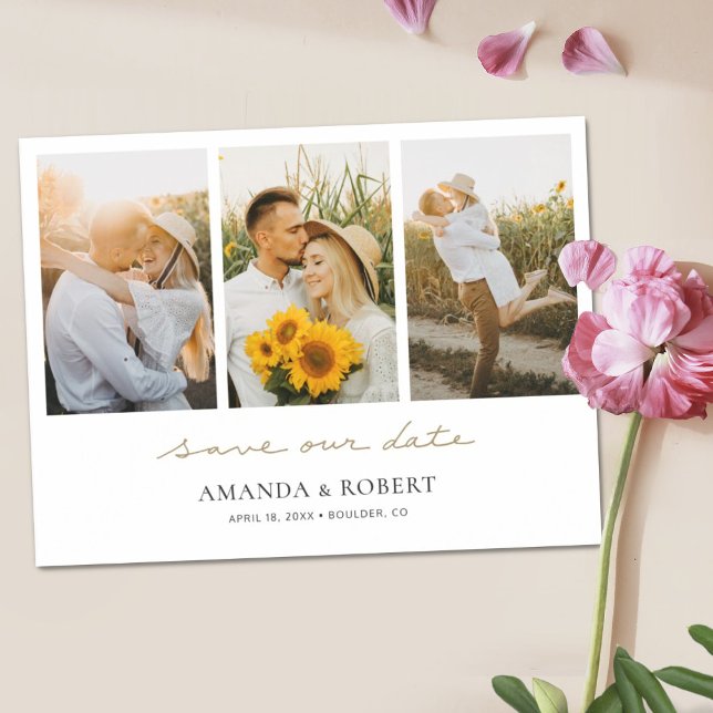 Convite Magnético Colagem de Fotos Múltipla Moderna Simples Salve a  (Criador carregado)