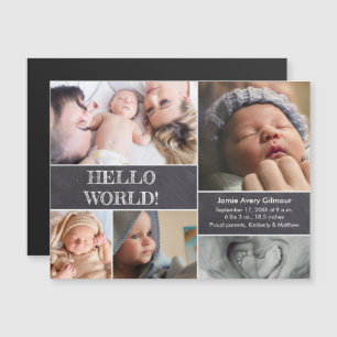 Convite Magnético Colagem de fotos personalizada Alô Nascimento do b