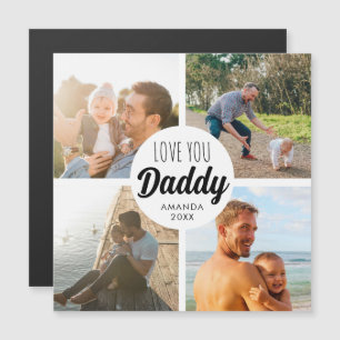 Convite Magnético Colagem de Fotos Personalizadas Amor Fofo 'Papai'