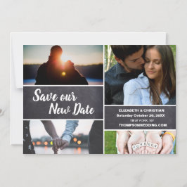 Convite Magnético Colagem de Fotos Salve nosso Novo Casamento de Dat