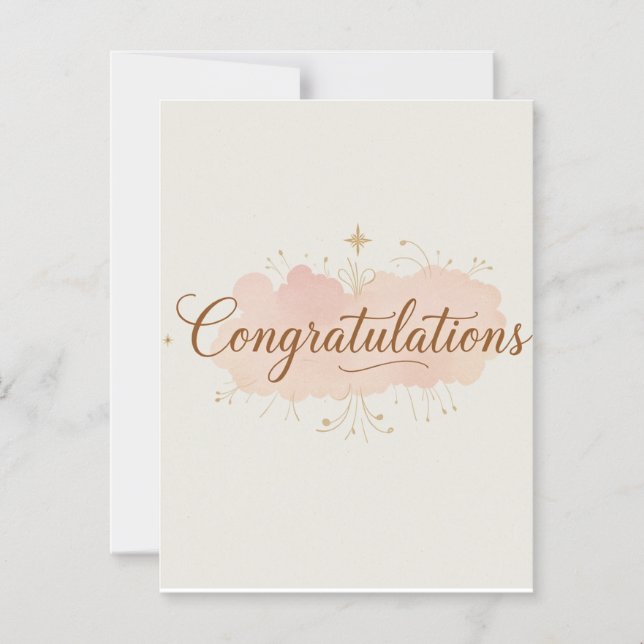 Convite Magnético Congratulations Card – Simple & Elegant Greeting  (Frente)