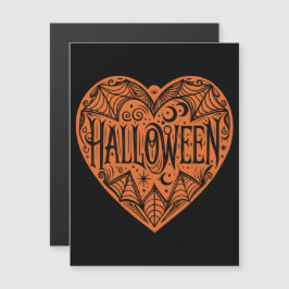 Convite Magnético Coração de Halloween, Coração em Forma de Laranja,