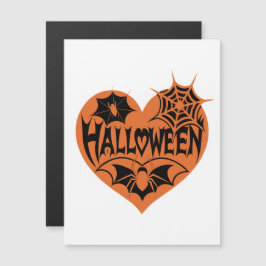 Convite Magnético Coração de Halloween, Coração Laranja em Forma, Te