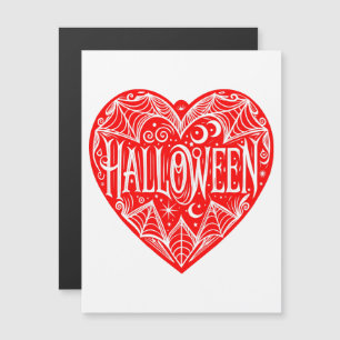 Convite Magnético Coração de Halloween, Coração Vermelho, Feriado