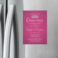 Coroa de Quinceañera Fuschia Rosa Elegante
