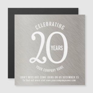 Convite Magnético corporação de 20 aniversário salve a data platinum