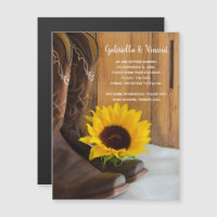 Country Sunflower Western Weding Save the Date