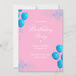 Convite Magnético Custom Birthday Invitation Card