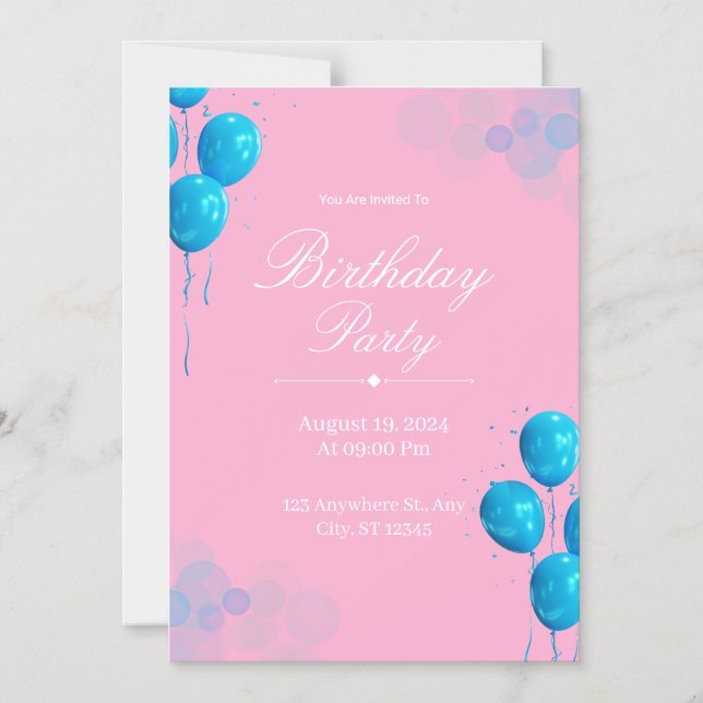 Convite Magnético Custom Birthday Invitation Card (Frente)