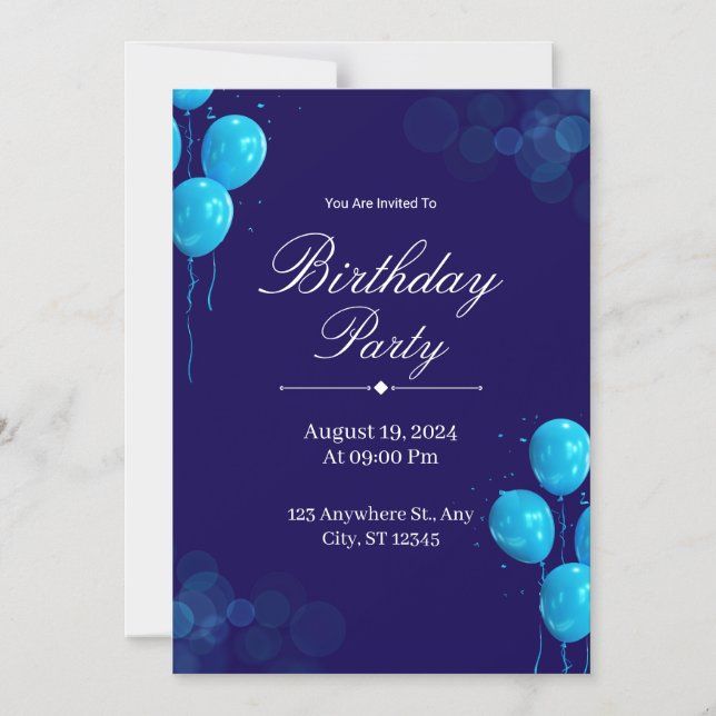 Convite Magnético Custom Birthday Invitation Card (Frente)