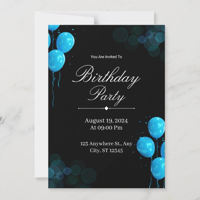 Convite Magnético Custom Birthday Invitation Card (Frente)