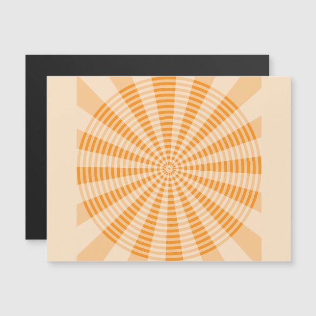Convite Magnético Dandelion, Espiral Laranja, Arte Abstrata Boho (Frente/Verso)