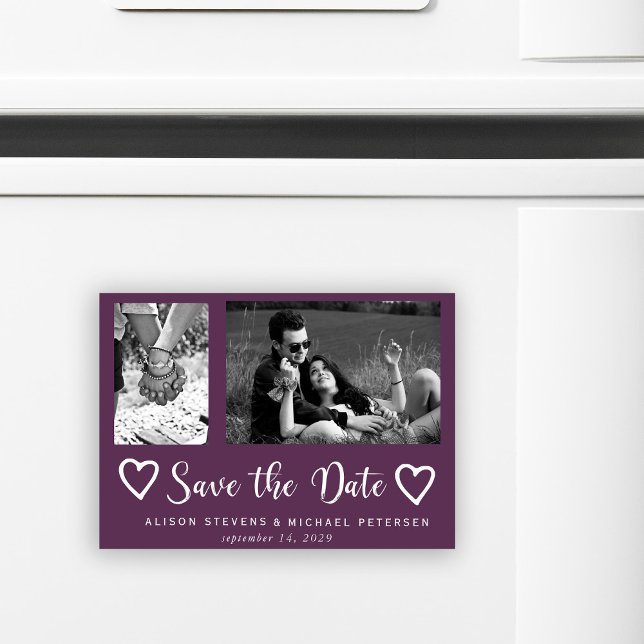 Convite Magnético Data de salvamento da foto de casamento do guião c (Criador carregado)