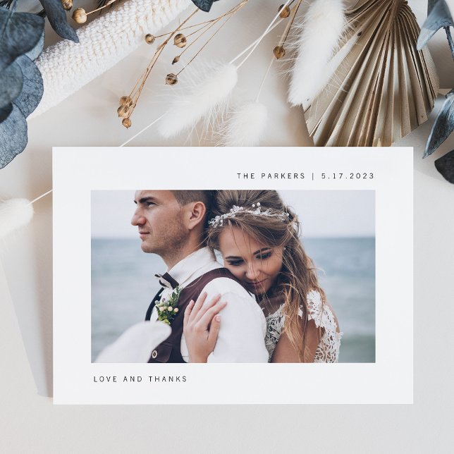 Convite Magnético Desejos Simples | Foto Obrigado Casamento (Criador carregado)