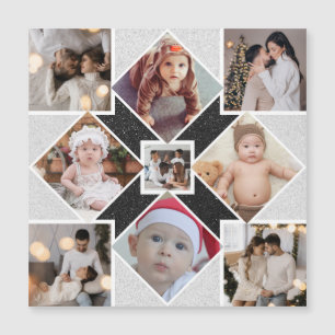 Convite Magnético Desenhe Seu Próprio Colagem de 9 Fotos