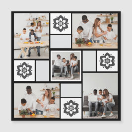 Convite Magnético Desenhe Seu Próprio Colagem Floral de 5 Fotos