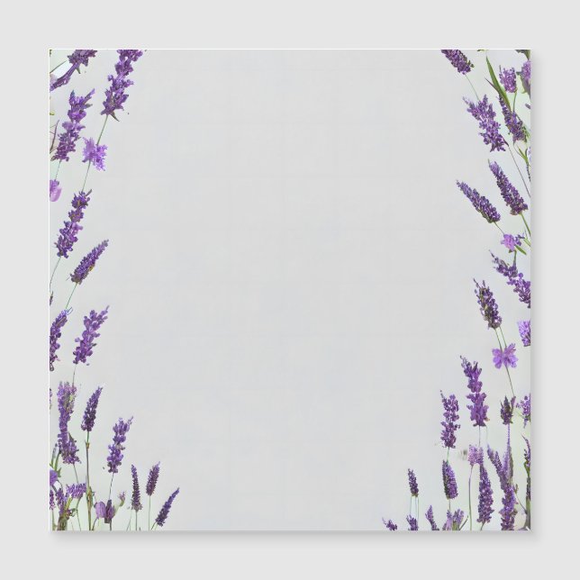 Convite Magnético Desenho de moldura de flor de lavanda em aquarela (Frente)