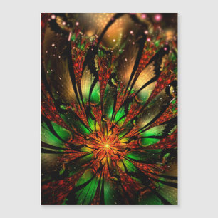 Convite Magnético design de flor fractal abstrato.