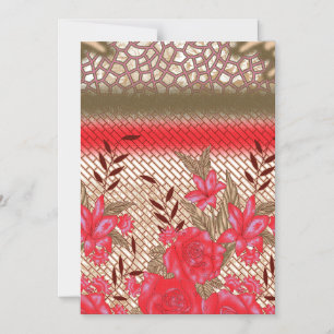 Convite Magnético Design de tecido de intricato com padrões florais