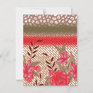 Convite Magnético Design de tecido de intricato com padrões florais