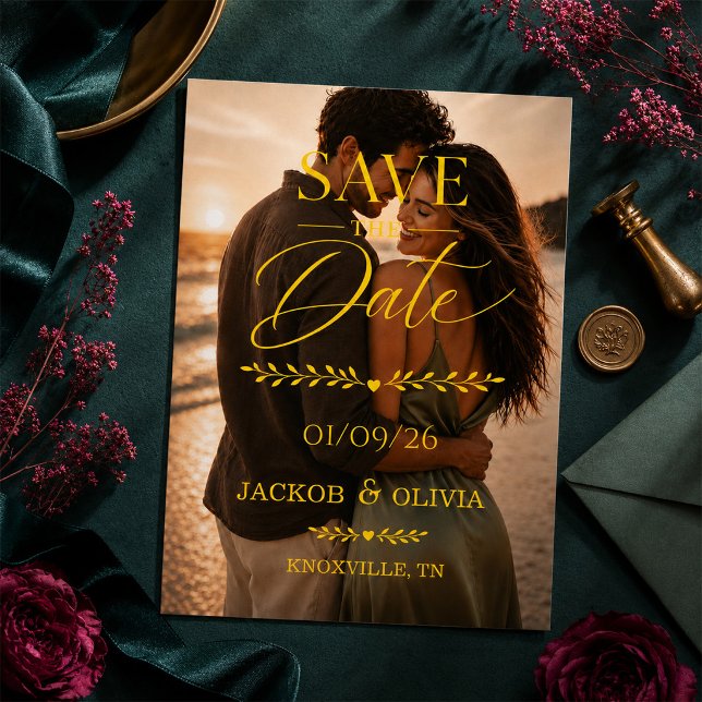 Convite Magnético Design Moderno de Data de Casamento Salvar a Data (modern_wedding_date_design_save_the_date)