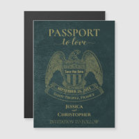 Destino do Passaporte Teal Casamento Salvar a Data