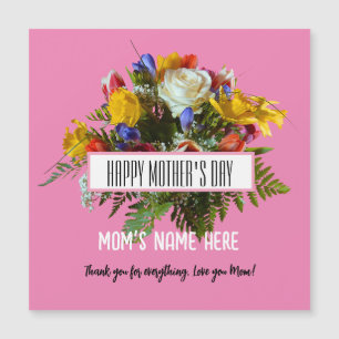 CONVITE MAGNÉTICO DIA DAS MÃES FLORAL NA MODA  