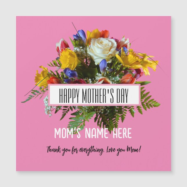 CONVITE MAGNÉTICO DIA DAS MÃES FLORAL NA MODA   (Frente)