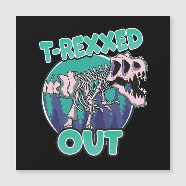 Convite Magnético Dinossauro T-Rexxed Out (Frente)