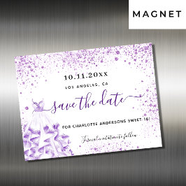 Convite Magnético Doce 16 imã salve a data violeta