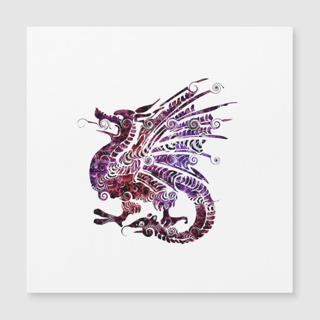 Convite Magnético Dragon Spirit Animal Emblem Totem Salvar Data (Frente)