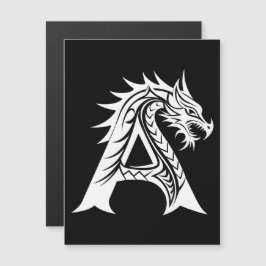 Convite Magnético Dragon Styled Letter A, Dragon Alphabet, Monogram