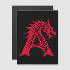 Convite Magnético Dragon Styled Letter A, Dragon Alphabet, Monogram