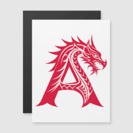 Convite Magnético Dragon Styled Letter A, Dragon Alphabet, Monogram