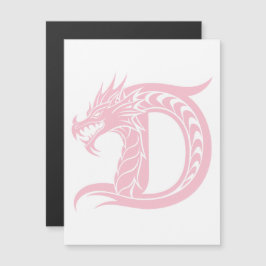 Convite Magnético Dragon Styled Letter D, Dragon Alphabet, Monogram