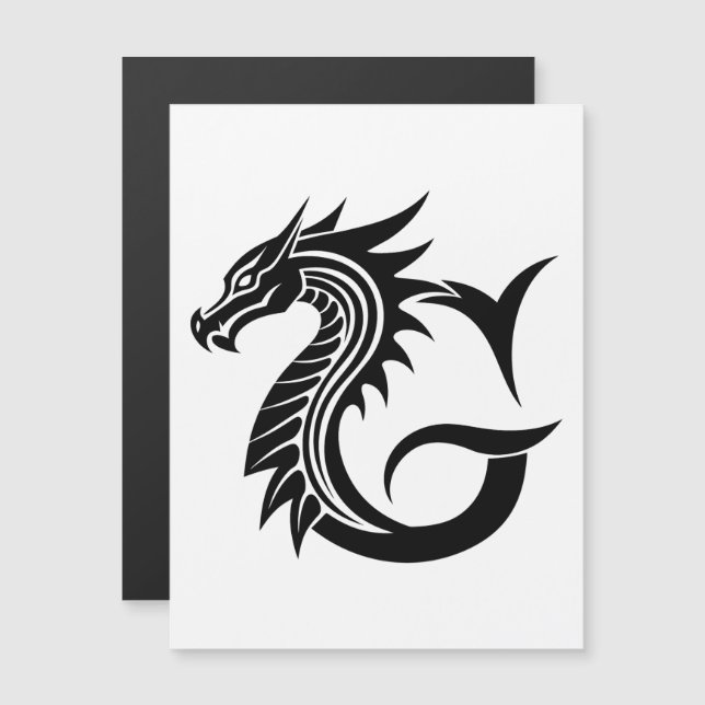 Convite Magnético Dragon Styled Letter G, Dragon Alphabet, Monogram (Frente/Verso)