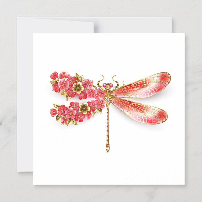 Convite Magnético Dragonfly com joalheria sakura (Frente)