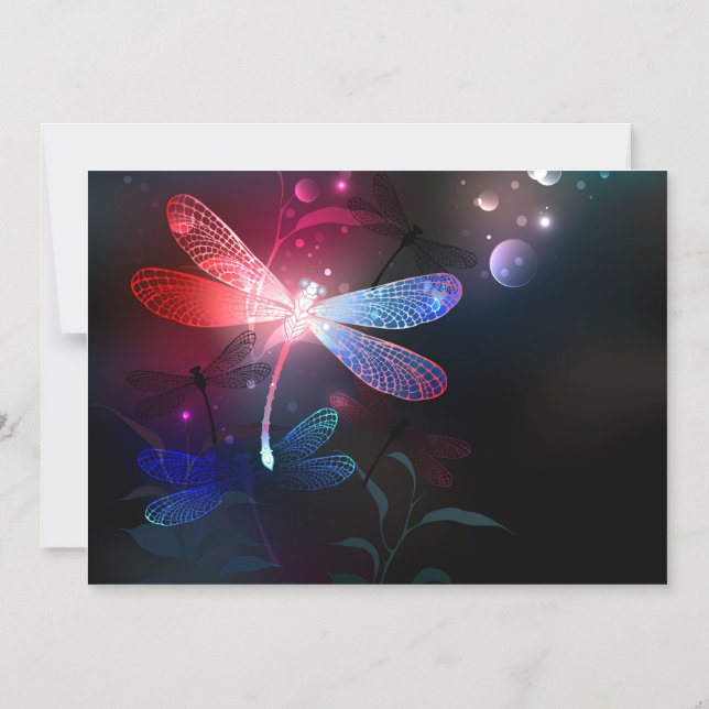 Convite Magnético Dragonfly vermelha (Frente)