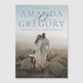 Convite Magnético E Imã salve a data Elegante De Cheio De Script