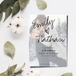 Convite Magnético Efeito de Foto Falso Vellum para Casamento Salve a