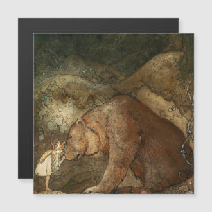 Convite Magnético “Ela Beijou o Urso” por John Bauer