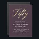 Convite Magnético Elegância Simples | Faux Dourado 50º Aniversário<br><div class="desc">Elegância Simples | Faux Dourado 50º Aniversário por Eugene Designs.</div>