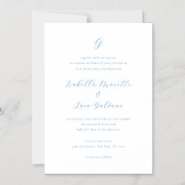 Convite Magnético Elegant Blue and White Coastal Chic Wedding