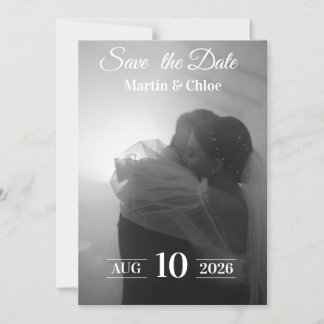 Convite Magnético Elegant Minimalist Save the Date Card